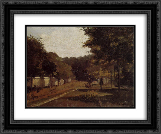 Landscape, Varenne Saint Hilaire 24x20 Black Ornate Wood Framed Art Print Poster with Double Matting by Pissarro, Camille