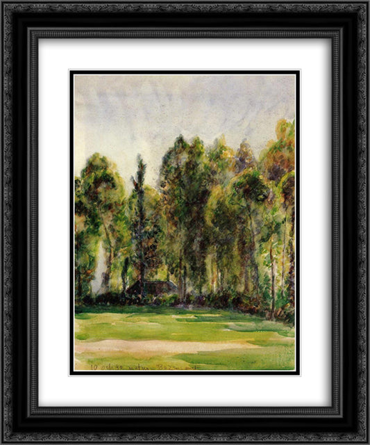 Landscape 20x24 Black Ornate Wood Framed Art Print Poster with Double Matting by Pissarro, Camille