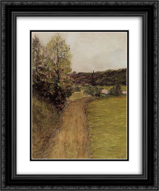 Landscape 2 20x24 Black Ornate Wood Framed Art Print Poster with Double Matting by Pissarro, Camille