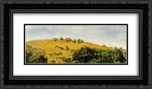 Landscape 3 24x14 Black Ornate Wood Framed Art Print Poster with Double Matting by Pissarro, Camille