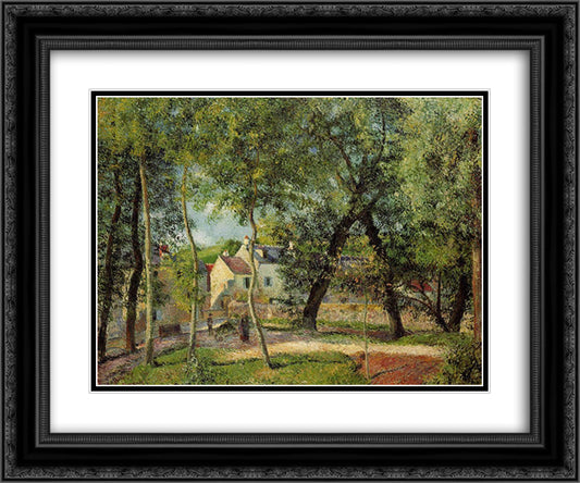Landscape at Osny near watering 24x20 Black Ornate Wood Framed Art Print Poster with Double Matting by Pissarro, Camille