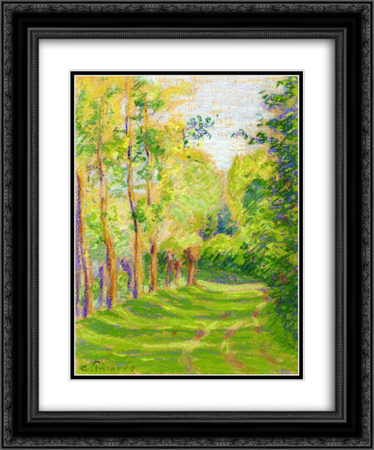 Landscape at Saint Charles 20x24 Black Ornate Wood Framed Art Print Poster with Double Matting by Pissarro, Camille