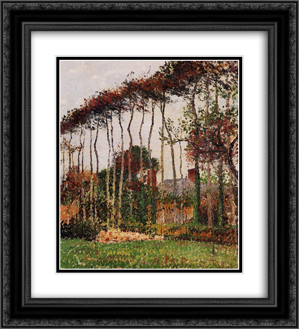 Landscape at Varengeville 20x22 Black Ornate Wood Framed Art Print Poster with Double Matting by Pissarro, Camille