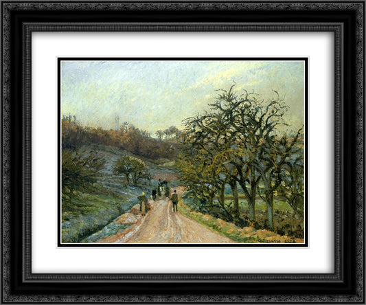 Lane of Apple Trees near Osny, Pontoise 24x20 Black Ornate Wood Framed Art Print Poster with Double Matting by Pissarro, Camille
