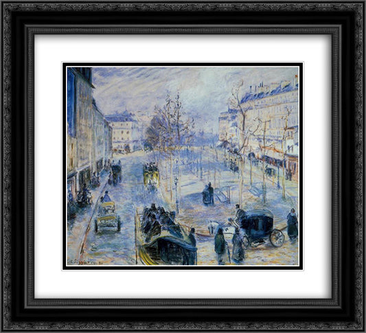Le Boulevard de Clichy 22x20 Black Ornate Wood Framed Art Print Poster with Double Matting by Pissarro, Camille