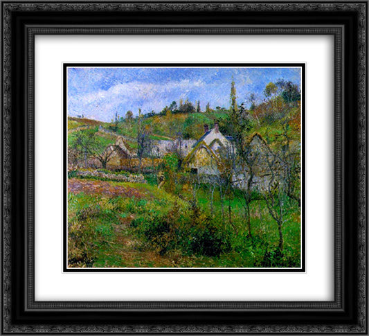 Le Valhermeil, near Pontoise 22x20 Black Ornate Wood Framed Art Print Poster with Double Matting by Pissarro, Camille