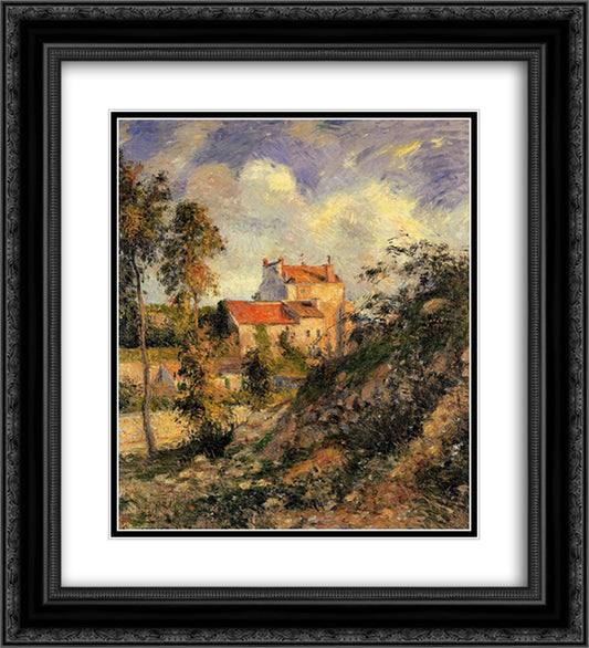 Les mathurins, Pontoise 20x22 Black Ornate Wood Framed Art Print Poster with Double Matting by Pissarro, Camille