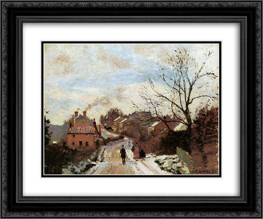 Lower Norwood 24x20 Black Ornate Wood Framed Art Print Poster with Double Matting by Pissarro, Camille