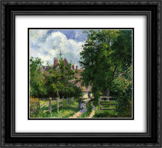 Neaufles Sant Martin, near Gisors 22x20 Black Ornate Wood Framed Art Print Poster with Double Matting by Pissarro, Camille