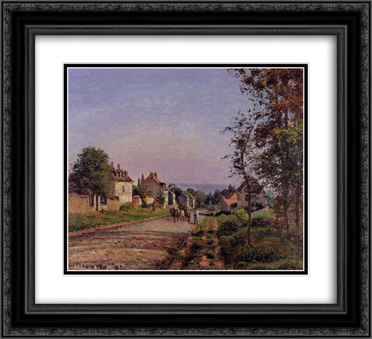 Outskirts of Louveciennes 22x20 Black Ornate Wood Framed Art Print Poster with Double Matting by Pissarro, Camille