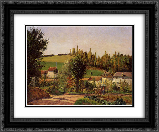 Path of Hermitage at Pontoise 24x20 Black Ornate Wood Framed Art Print Poster with Double Matting by Pissarro, Camille