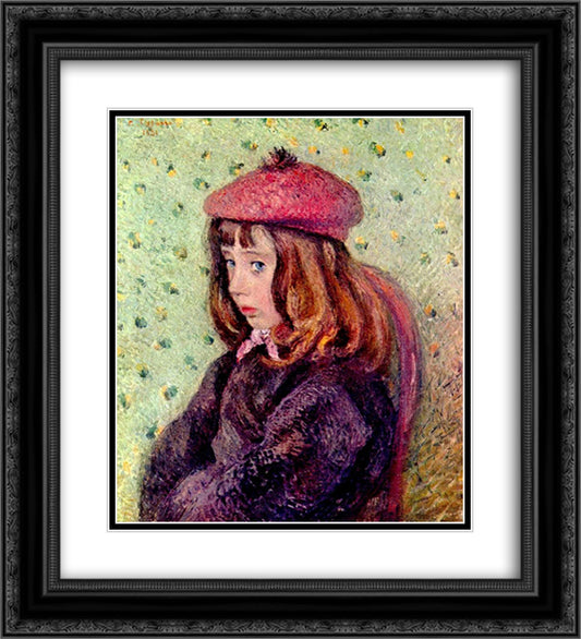 Portrait of Felix Pissarro 20x22 Black Ornate Wood Framed Art Print Poster with Double Matting by Pissarro, Camille