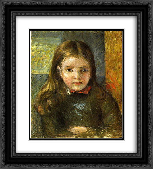 Portrait of Georges 20x22 Black Ornate Wood Framed Art Print Poster with Double Matting by Pissarro, Camille