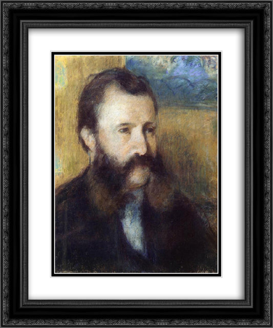 Portrait of Monsieur Louis Estruc 20x24 Black Ornate Wood Framed Art Print Poster with Double Matting by Pissarro, Camille
