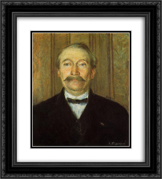 Portrait of Pere Papeille, Pontoise 20x22 Black Ornate Wood Framed Art Print Poster with Double Matting by Pissarro, Camille