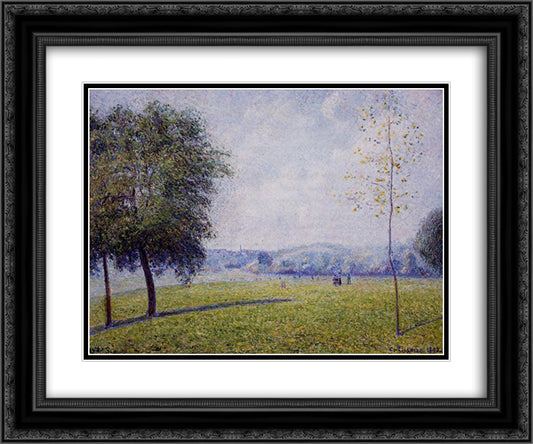 Primrose Hill, Regent's Park 24x20 Black Ornate Wood Framed Art Print Poster with Double Matting by Pissarro, Camille
