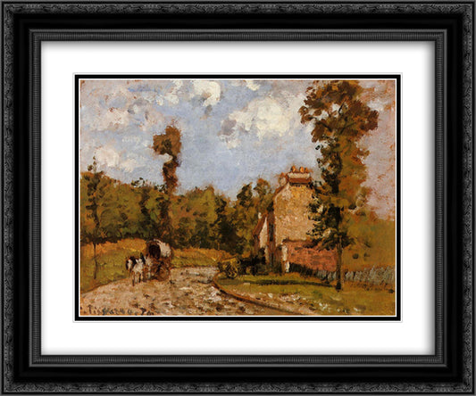 Road in Port Maryl 24x20 Black Ornate Wood Framed Art Print Poster with Double Matting by Pissarro, Camille