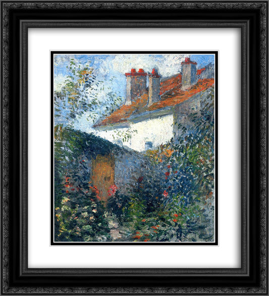 Study at Pontoise 20x22 Black Ornate Wood Framed Art Print Poster with Double Matting by Pissarro, Camille