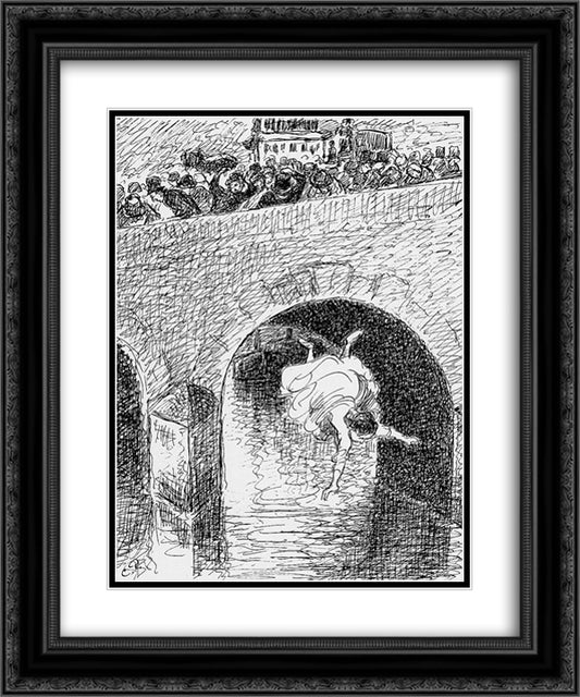 Suicide of an abandoned woman 20x24 Black Ornate Wood Framed Art Print Poster with Double Matting by Pissarro, Camille