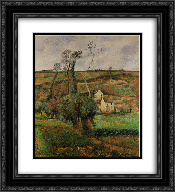 The cabage place at Pontoise 20x22 Black Ornate Wood Framed Art Print Poster with Double Matting by Pissarro, Camille