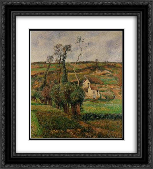 The cabage place at Pontoise 20x22 Black Ornate Wood Framed Art Print Poster with Double Matting by Pissarro, Camille