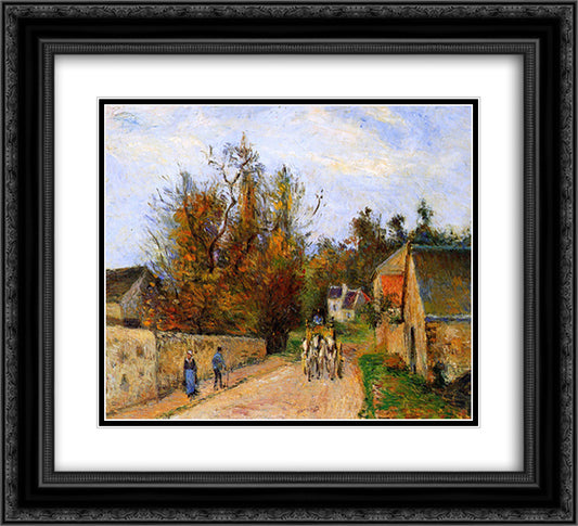 The diligence 22x20 Black Ornate Wood Framed Art Print Poster with Double Matting by Pissarro, Camille