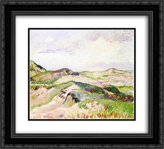 The Dunes at Knokke 22x20 Black Ornate Wood Framed Art Print Poster with Double Matting by Pissarro, Camille