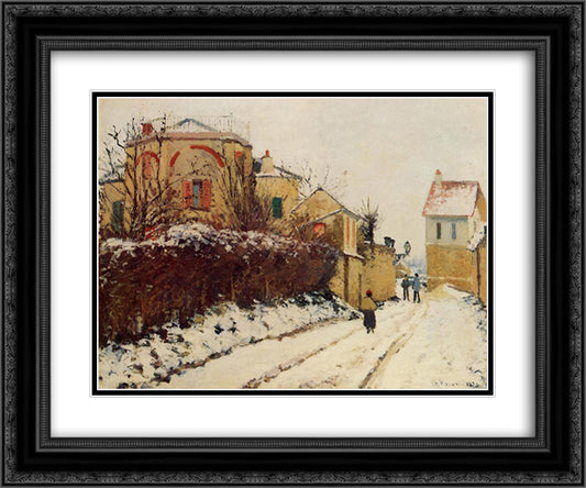 The street of the Citadelle, Pontoise 24x20 Black Ornate Wood Framed Art Print Poster with Double Matting by Pissarro, Camille
