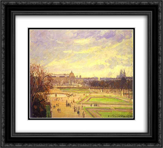 The Tuileries Gardens 2 22x20 Black Ornate Wood Framed Art Print Poster with Double Matting by Pissarro, Camille