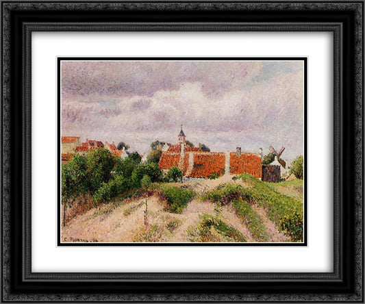 The Village of Knocke, Belgium 24x20 Black Ornate Wood Framed Art Print Poster with Double Matting by Pissarro, Camille