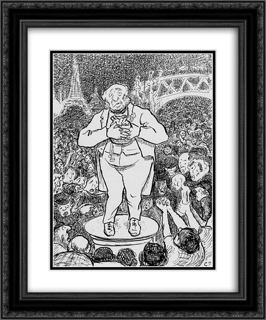 The war of haves and have nots 20x24 Black Ornate Wood Framed Art Print Poster with Double Matting by Pissarro, Camille
