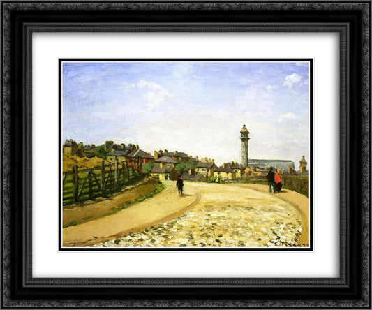 Upper Norwood, Crystal Palace, London 24x20 Black Ornate Wood Framed Art Print Poster with Double Matting by Pissarro, Camille