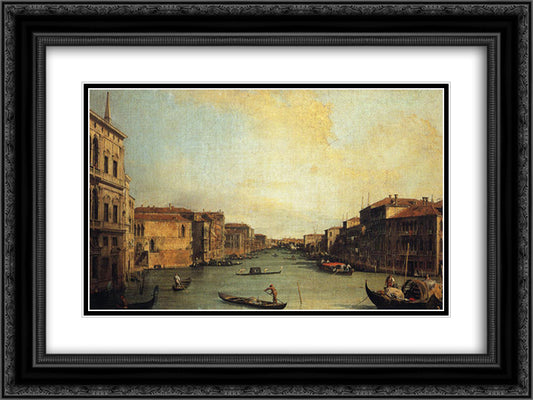 Grand Canal from the Palazzo Balbi 24x18 Black Ornate Wood Framed Art Print Poster with Double Matting by Canaletto