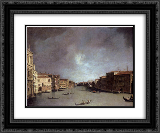 Grand Canal Looking from Palazzo Balbi 24x20 Black Ornate Wood Framed Art Print Poster with Double Matting by Canaletto