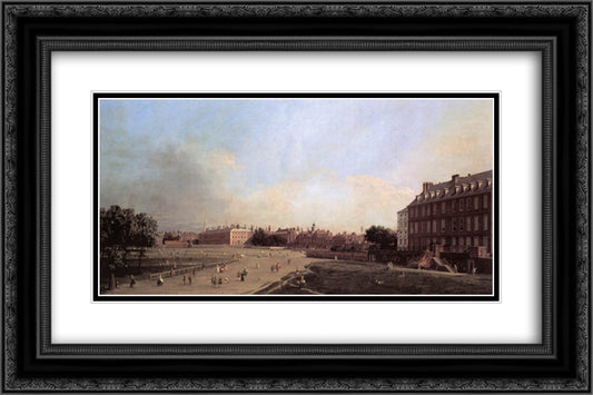 London the Old Horse Guards from St James's Park 24x16 Black Ornate Wood Framed Art Print Poster with Double Matting by Canaletto