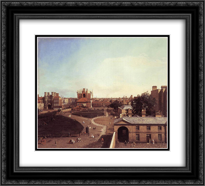 London Whitehall and the Privy Garden from Richmond House 22x20 Black Ornate Wood Framed Art Print Poster with Double Matting by Canaletto