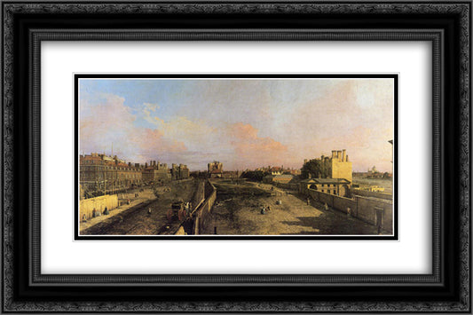 London Whitehall and the Privy Garden looking North 24x16 Black Ornate Wood Framed Art Print Poster with Double Matting by Canaletto