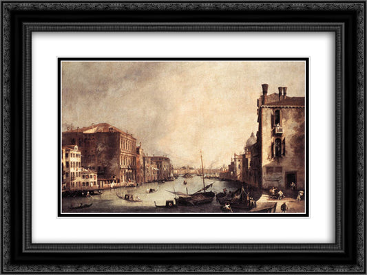 Rio dei Mendicanti Looking South 24x18 Black Ornate Wood Framed Art Print Poster with Double Matting by Canaletto