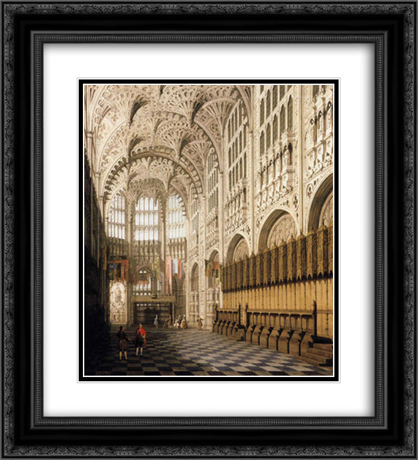 The Interior of Henry VII Chapel in Westminster Abbey 20x22 Black Ornate Wood Framed Art Print Poster with Double Matting by Canaletto