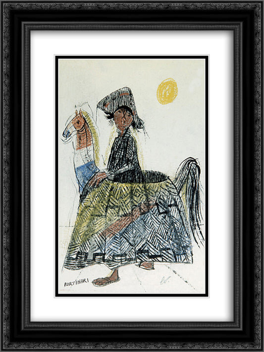 Bumba - Meu - Boi 18x24 Black Ornate Wood Framed Art Print Poster with Double Matting by Portinari, Candido