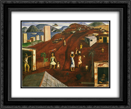 Hill 24x20 Black Ornate Wood Framed Art Print Poster with Double Matting by Portinari, Candido