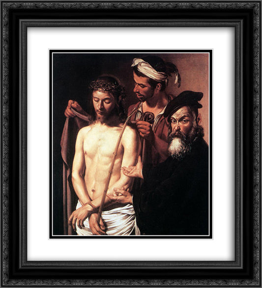 Ecce Homo 20x22 Black Ornate Wood Framed Art Print Poster with Double Matting by Caravaggio