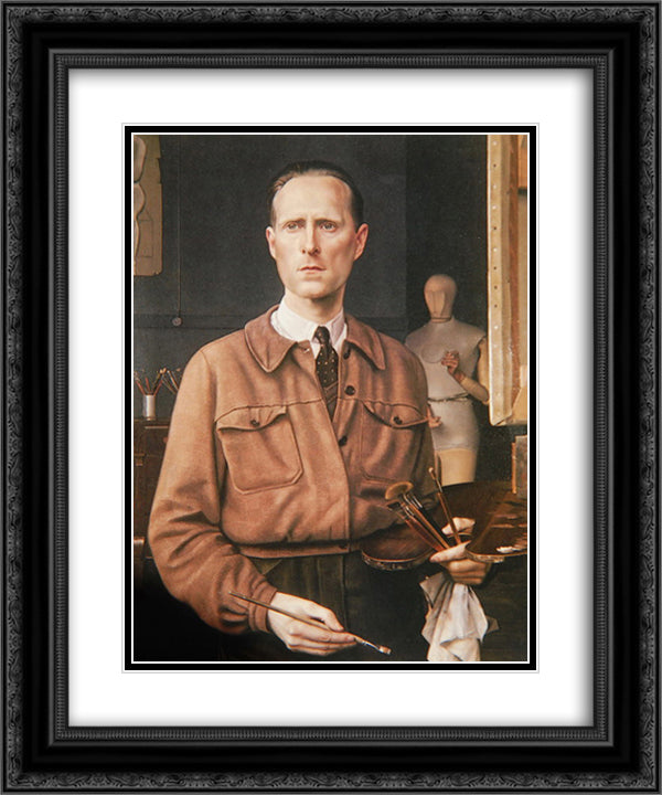 Self - Portrait 20x24 Black Ornate Wood Framed Art Print Poster with Double Matting by Willink, Carel