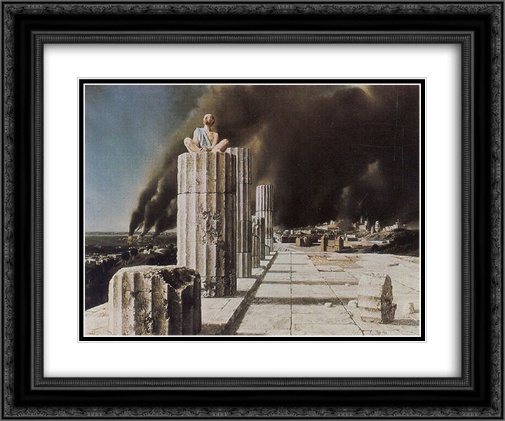 Simeon the stylite 24x20 Black Ornate Wood Framed Art Print Poster with Double Matting by Willink, Carel