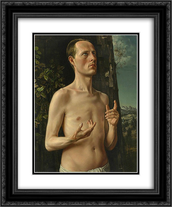 St. John the Baptist (Self - Portrait) 20x24 Black Ornate Wood Framed Art Print Poster with Double Matting by Willink, Carel