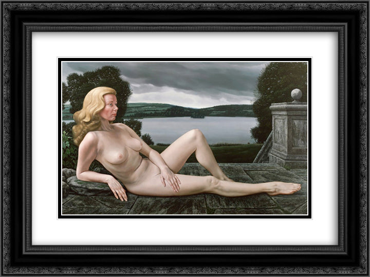 Sylvia Quiel 24x18 Black Ornate Wood Framed Art Print Poster with Double Matting by Willink, Carel