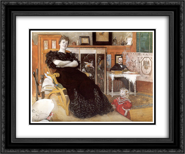 Anna Pettersson 24x20 Black Ornate Wood Framed Art Print Poster with Double Matting by Larsson, Carl