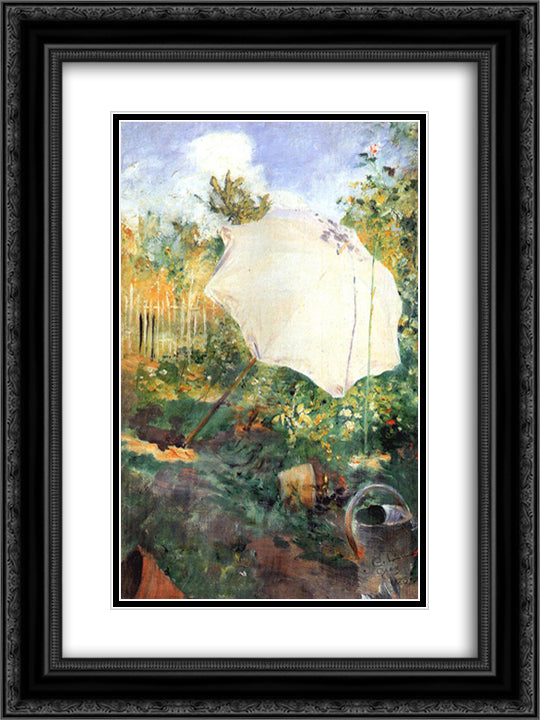 Garden in Grez 18x24 Black Ornate Wood Framed Art Print Poster with Double Matting by Larsson, Carl