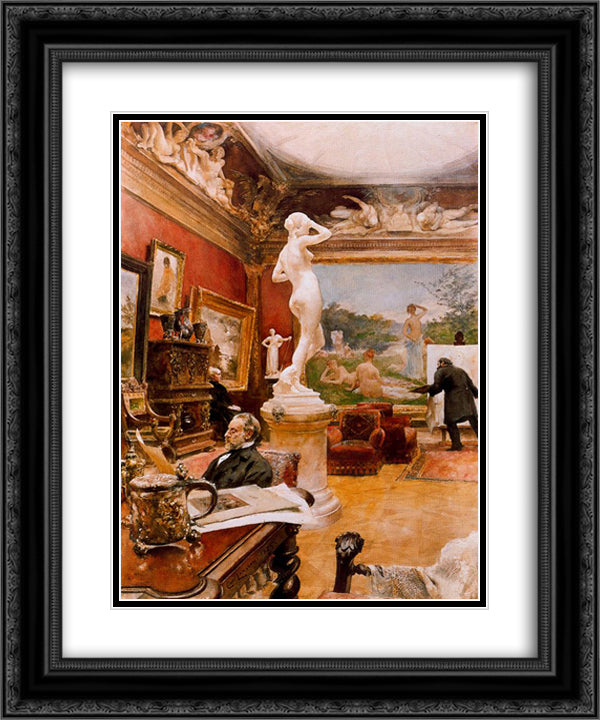 Interior of the gallery Furstengerg in Gooteborg 20x24 Black Ornate Wood Framed Art Print Poster with Double Matting by Larsson, Carl