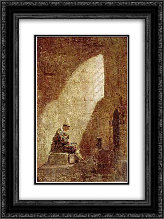 Ash Wednesday 18x24 Black Ornate Wood Framed Art Print Poster with Double Matting by Spitzweg, Carl